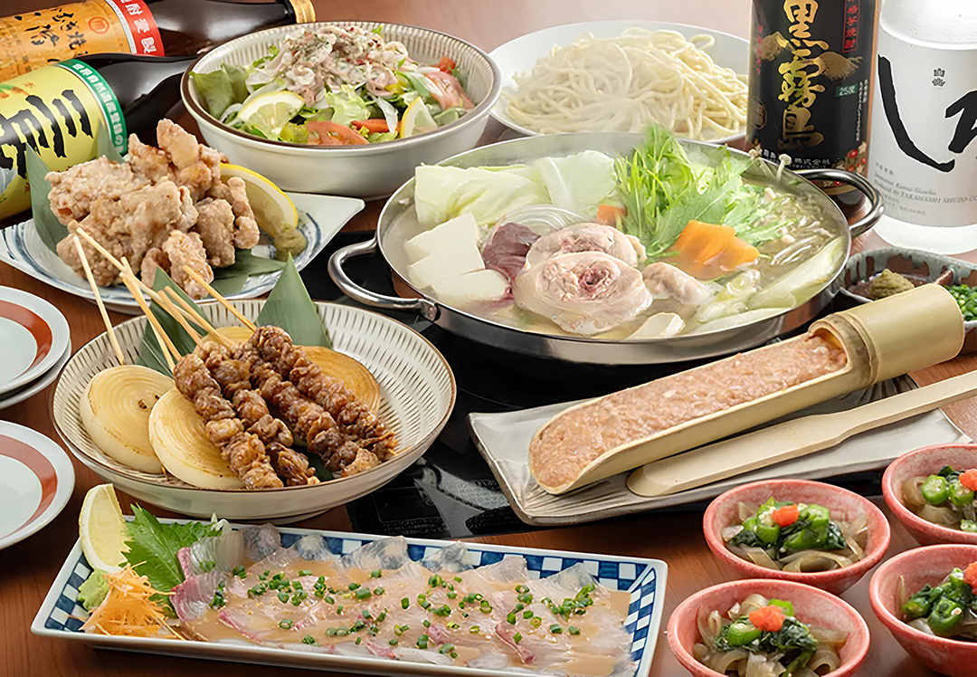 博多華善 4,500円飲み放題付きコース（全7品）の料理例
