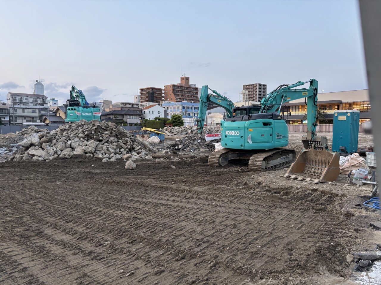 旧マックスバリュ跡地で進む工事現場の様子