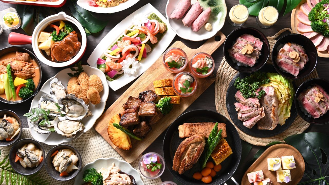 スカイラウンジ トップ オブ ヒロシマのディナーブッフェ料理