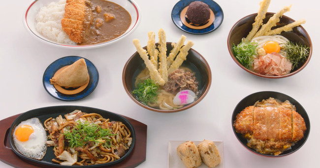 資さんうどんで提供されるうどんや丼、ぼた餅などのメニュー