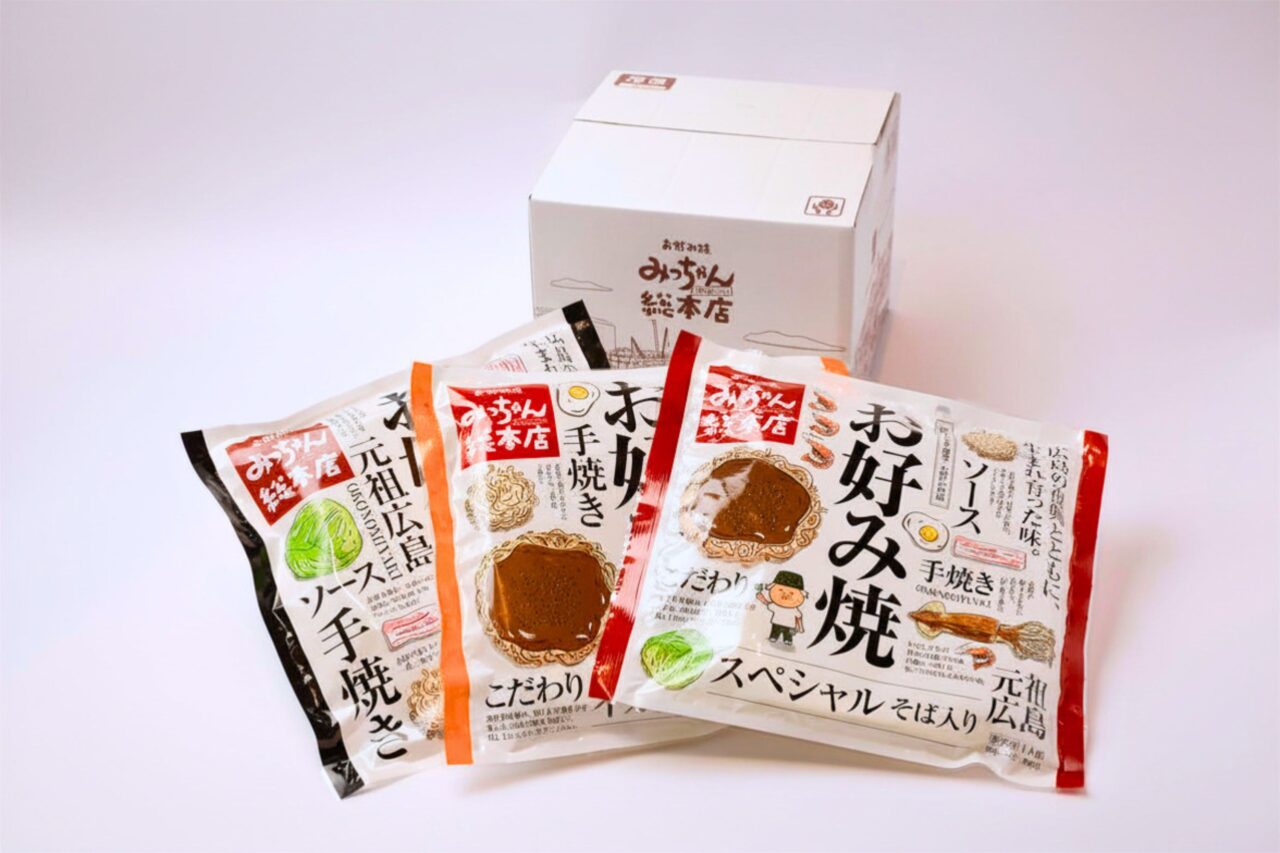 みっちゃん総本店の母の日限定、動画メッセージ付き冷凍お好み焼3種ギフトセットのイメージ