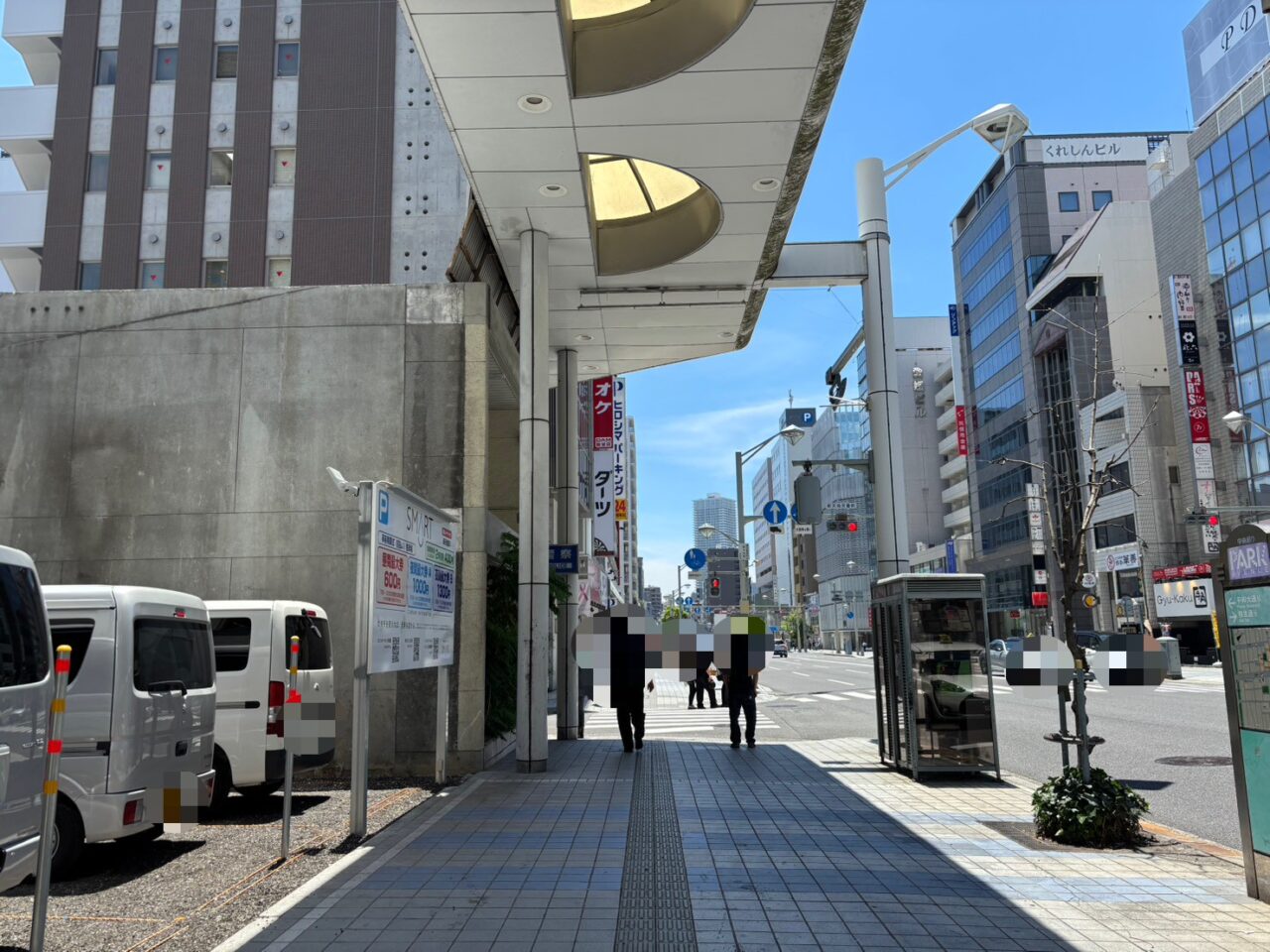 広島市中区新天地にオープンしたSMARTコインパーキングの全景